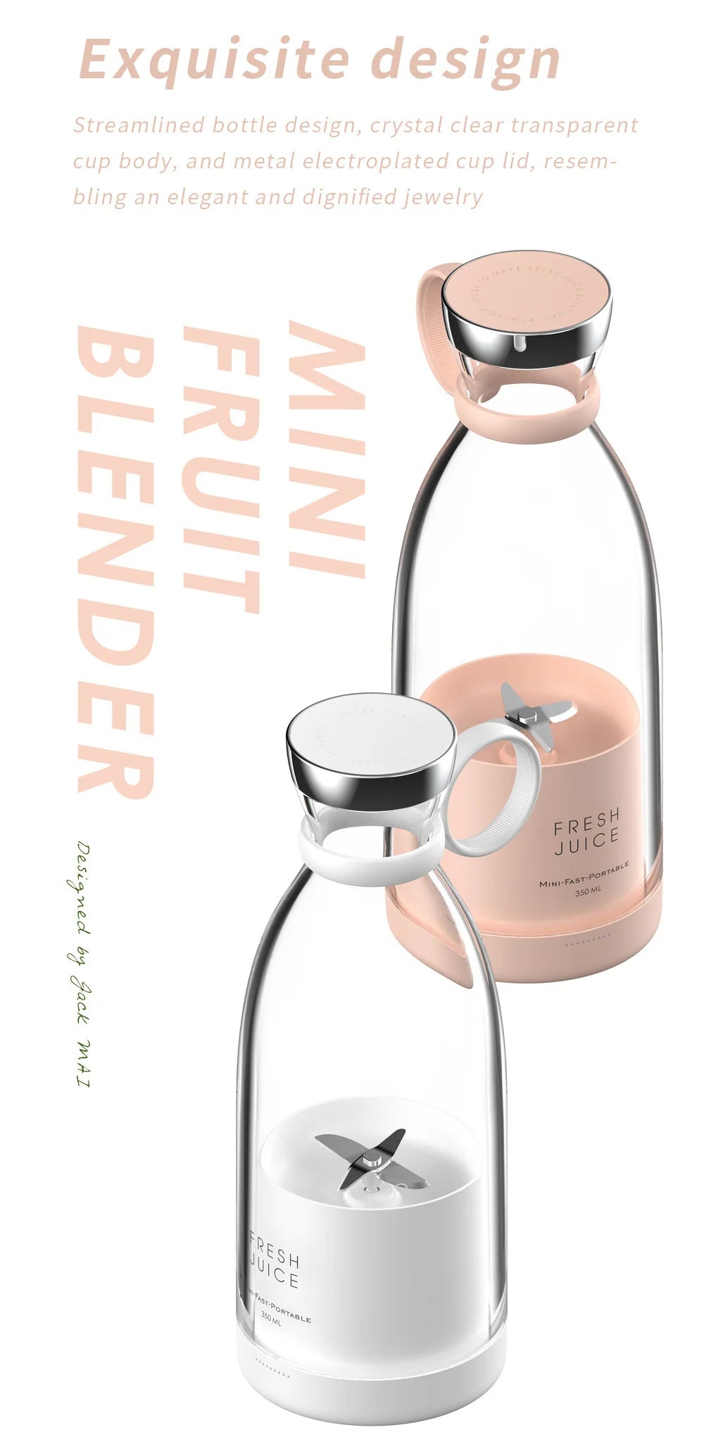 Electric Portable Rechargeable Wireless Juicer