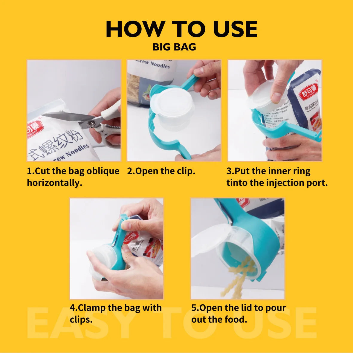 Food Bag Sealing Lid Cap Clip