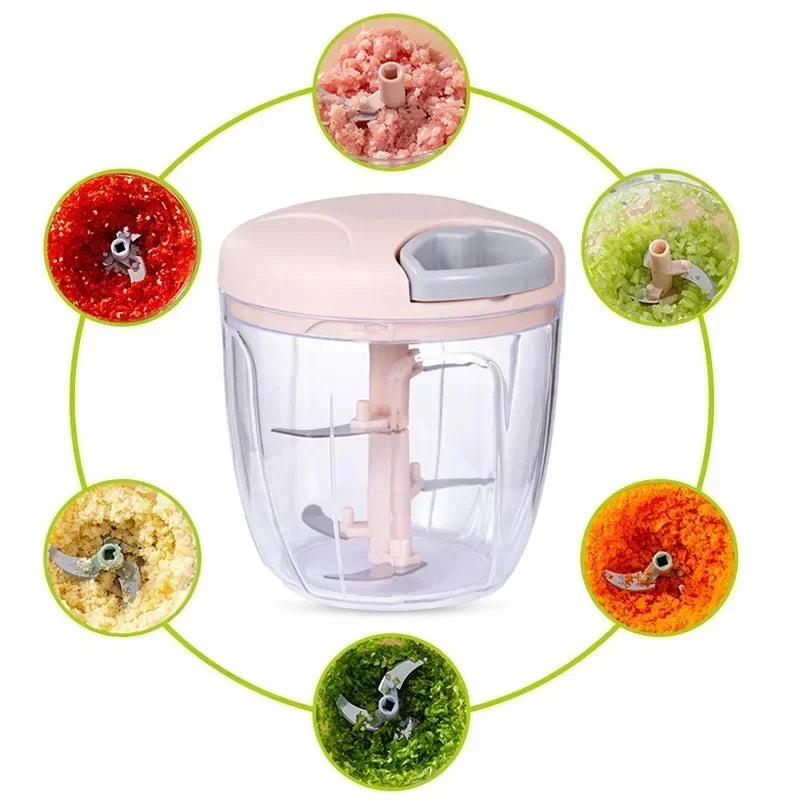 Garlic Chopper Manual Rotate Vegetable Cutter