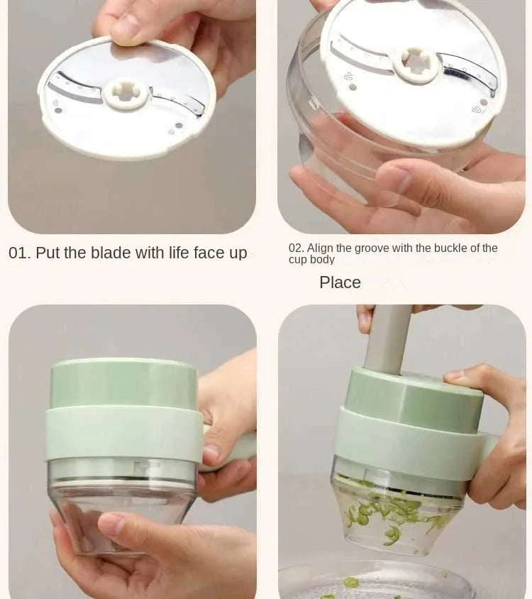Electric 4 In 1  Vegetable Chopper