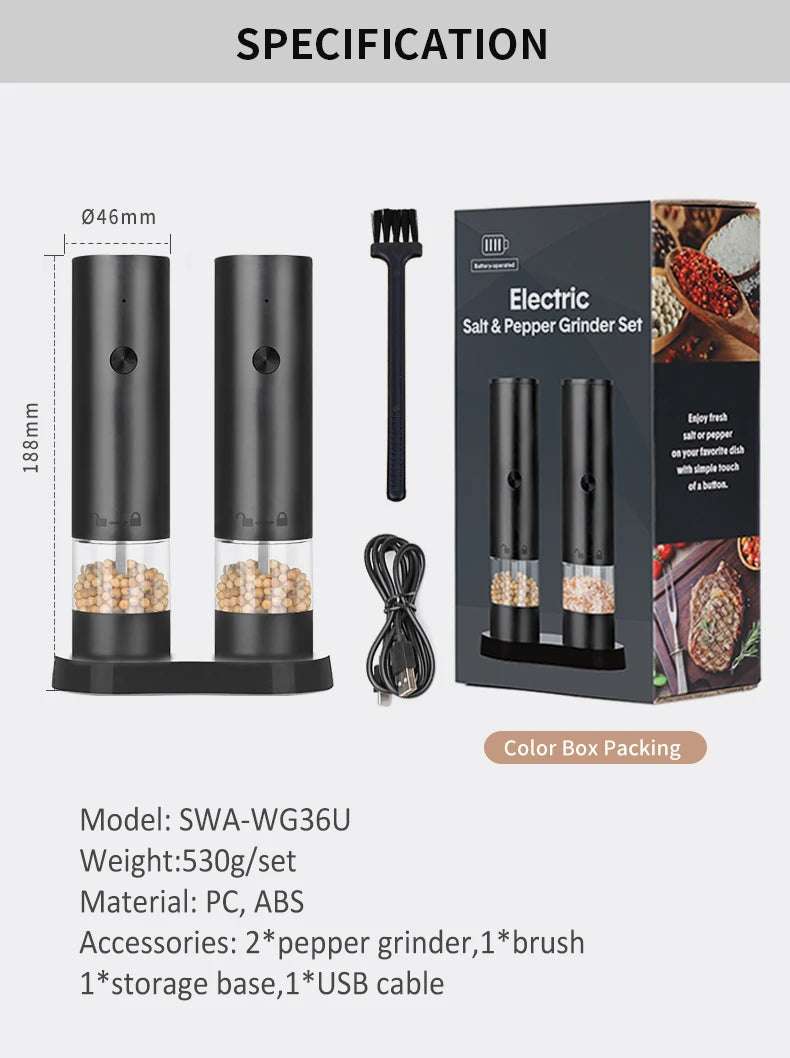 Rechargeable Electric Salt & Pepper Grinder