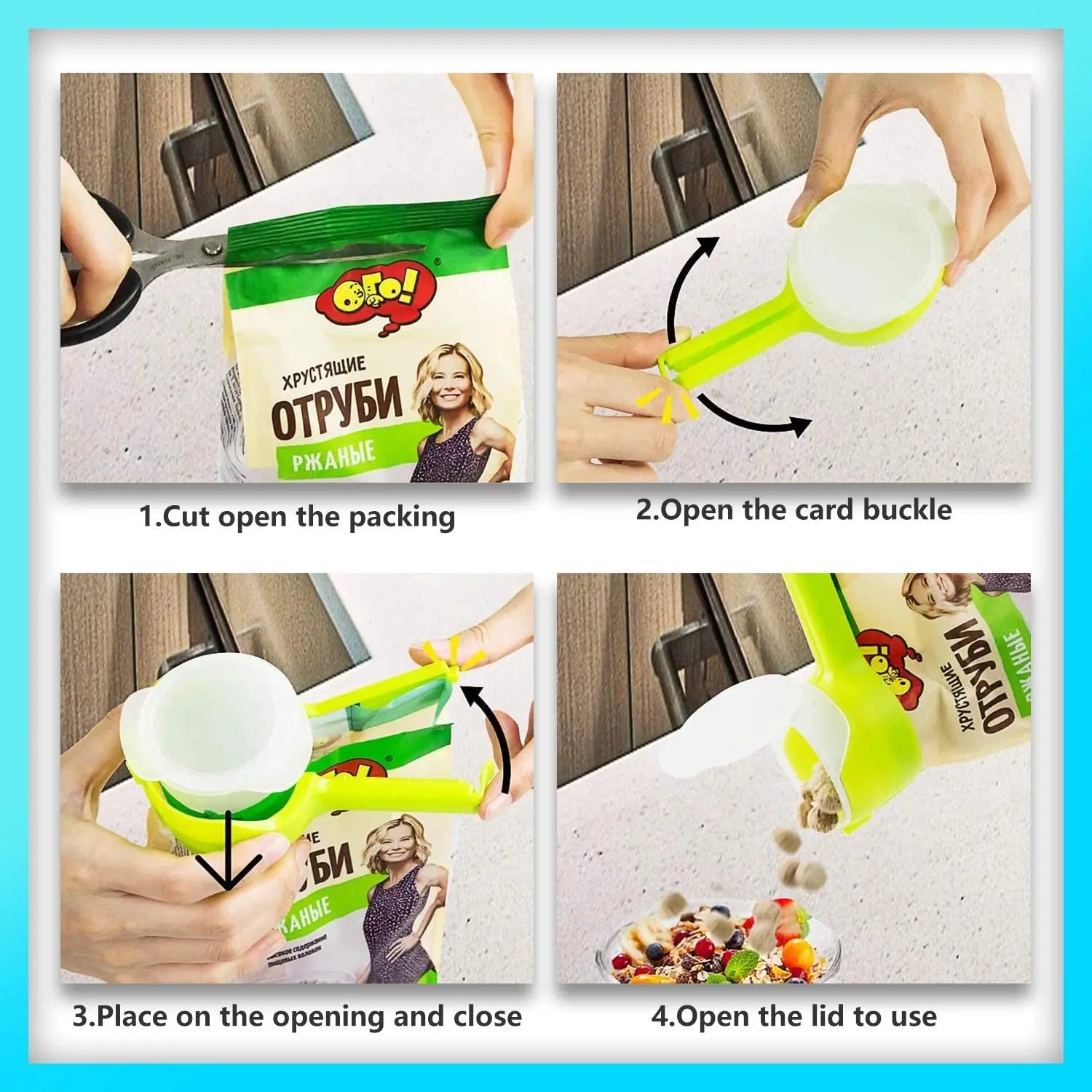 Food Bag Sealing Lid Cap Clip